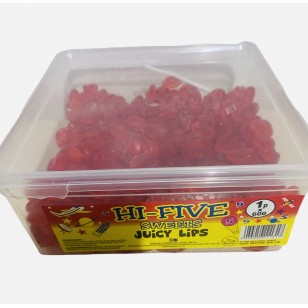 Hi Five Jelly Sweets Juicy Lips100% Halal Full Tub 600 Pcs